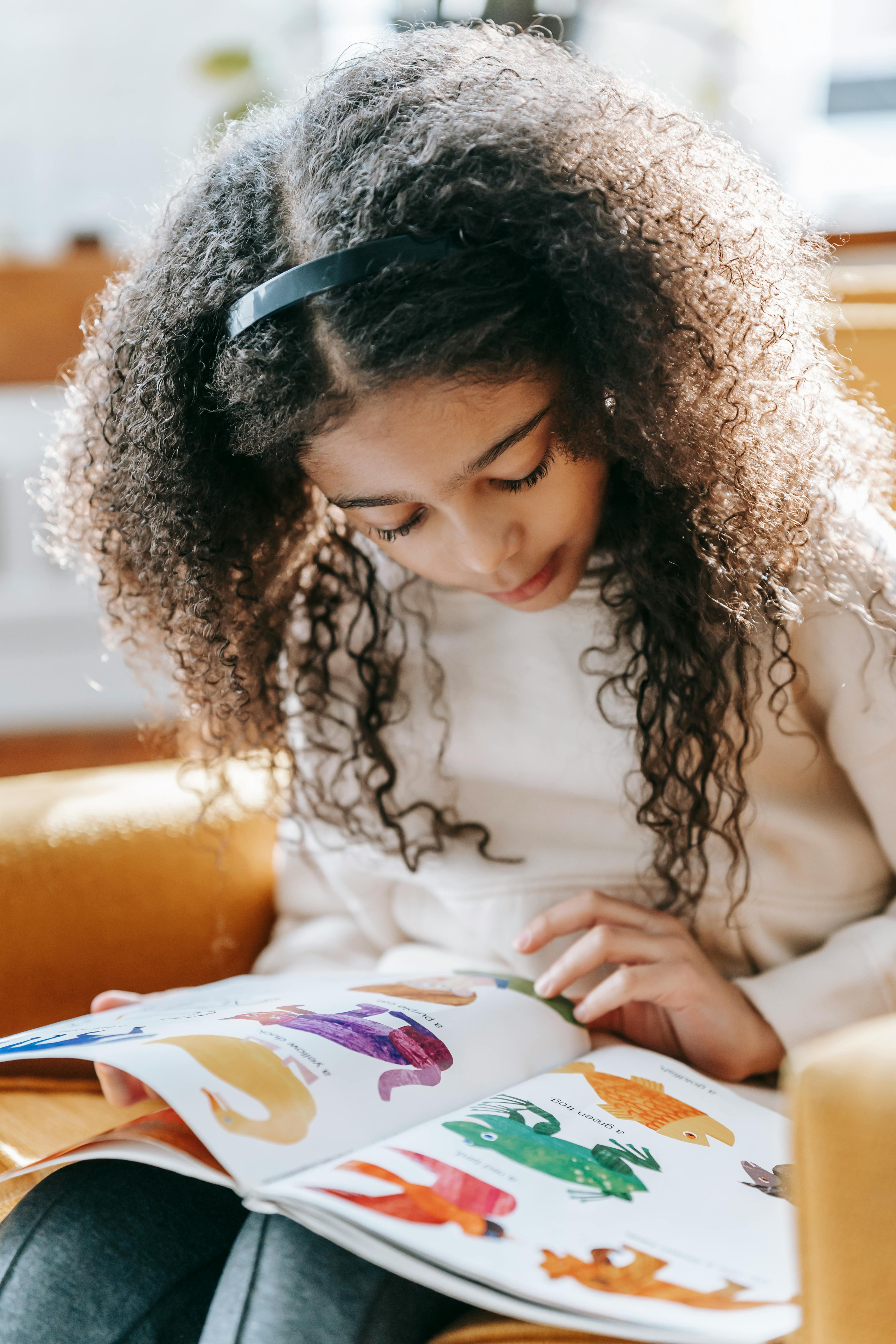 Child reading a book
